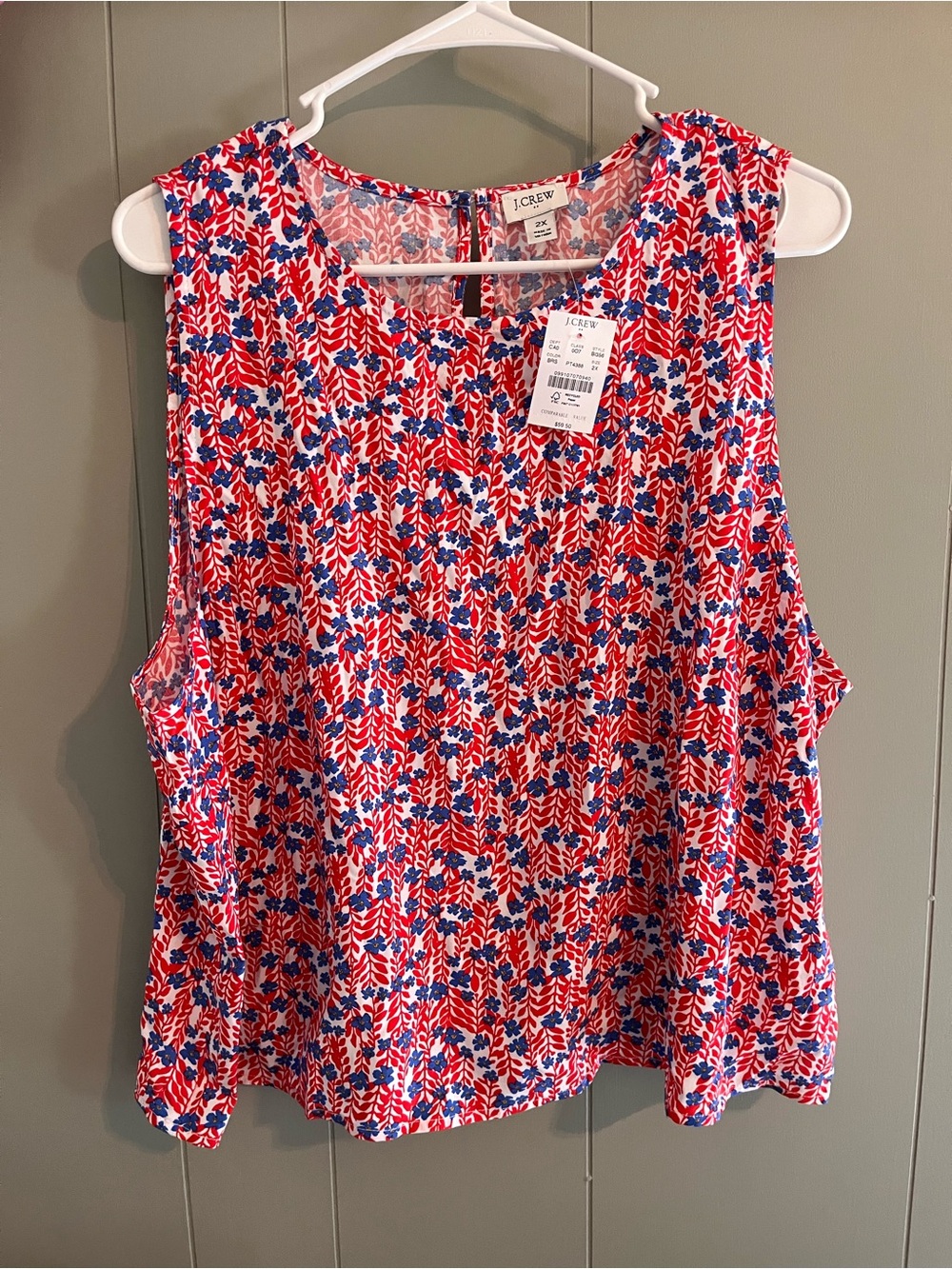 J. Crew Sleeveless Floral Blouse